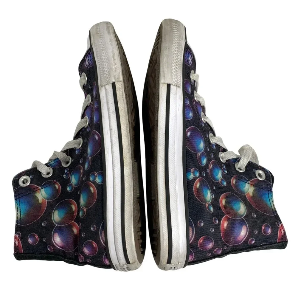 Converse Chuck Taylor All Star Hi Lace Up Sneakers Black w/ Bubbles Youth SZ 3